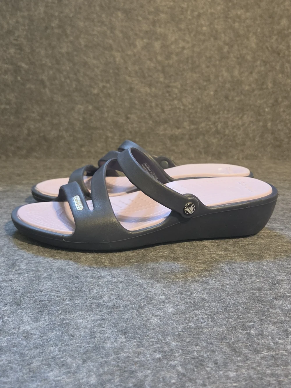 Crocs Women’s Purple & Navy Strappy Slide Sandals